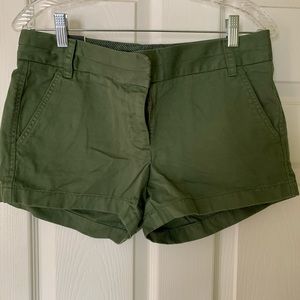 J.Crew 3” inseam, green Chino shorts